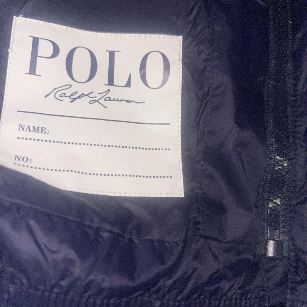 Polo Ralph Lauren Girls Coat 12-14 Down Puffer Jacket Hooded Navy Pink Pony